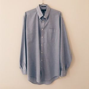 Lands End Men's Light Blue Dress Shirt with Pocket